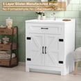 thumbnail image 7 of Jarbalai 31.5" White Bathroom Vanity and Sink Combo, Floor Standing Cabinet with 2 Doors, 7 of 7
