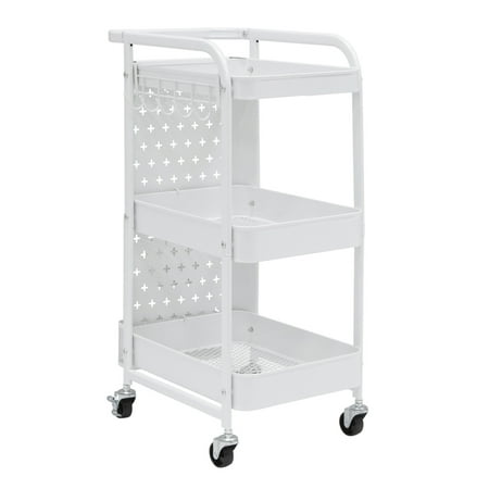Studio Designs - Streamline 3-Tier Metal Multiuse Organizer Cart - White