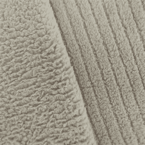 Cloud Grey Ribbed Sherpa Fleece, Fabric By the Yard