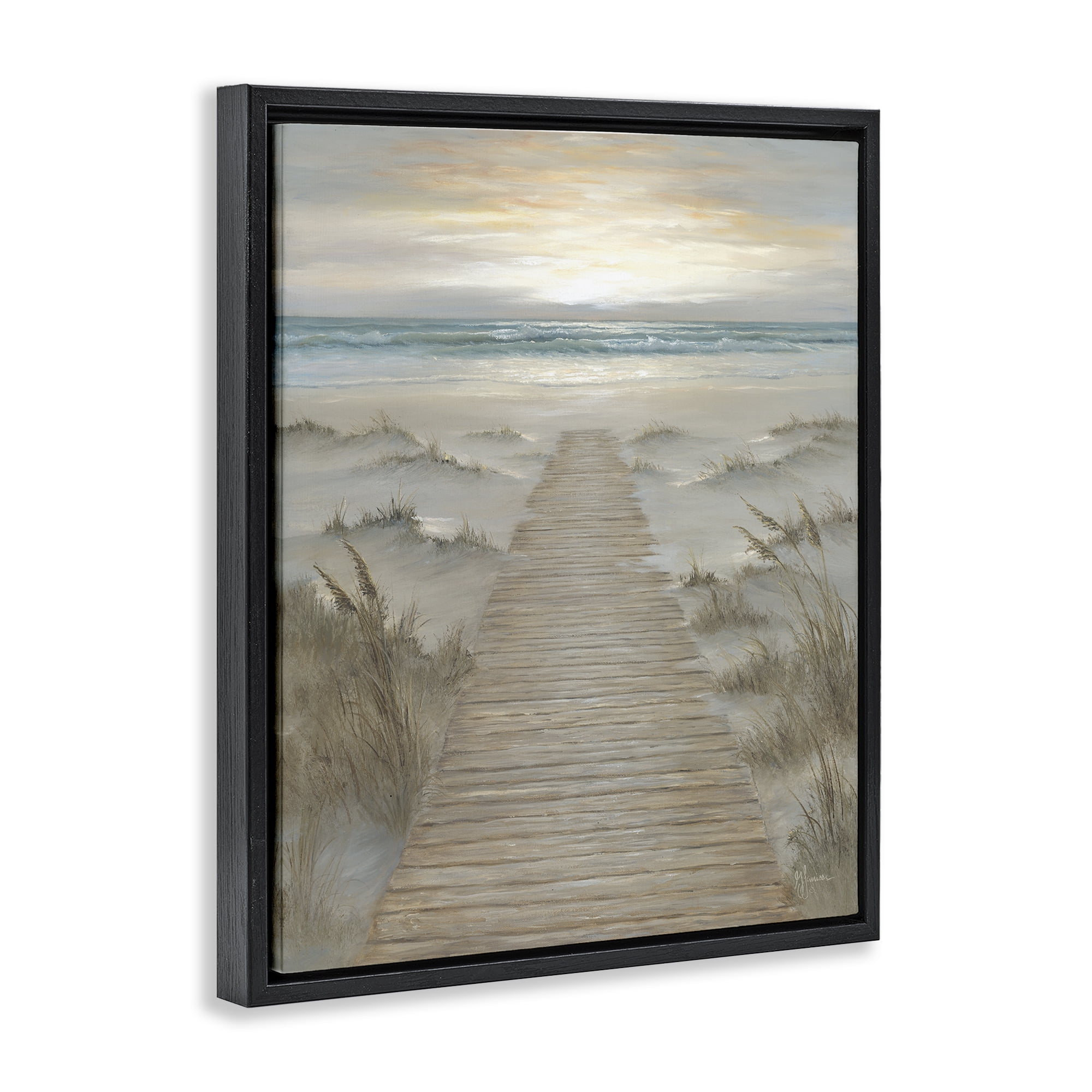 Stupell Industries The Path Towards Sunrise Black Framed Floater Canvas Wall Art, design by Georgia Janisse