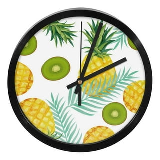  KS-QON BENG Colorful Pineapple Fruits Wall Clock Silent &  Non-Ticking Round Wall Clock 10 Inch Wall Decorative for Home Office : Home  & Kitchen