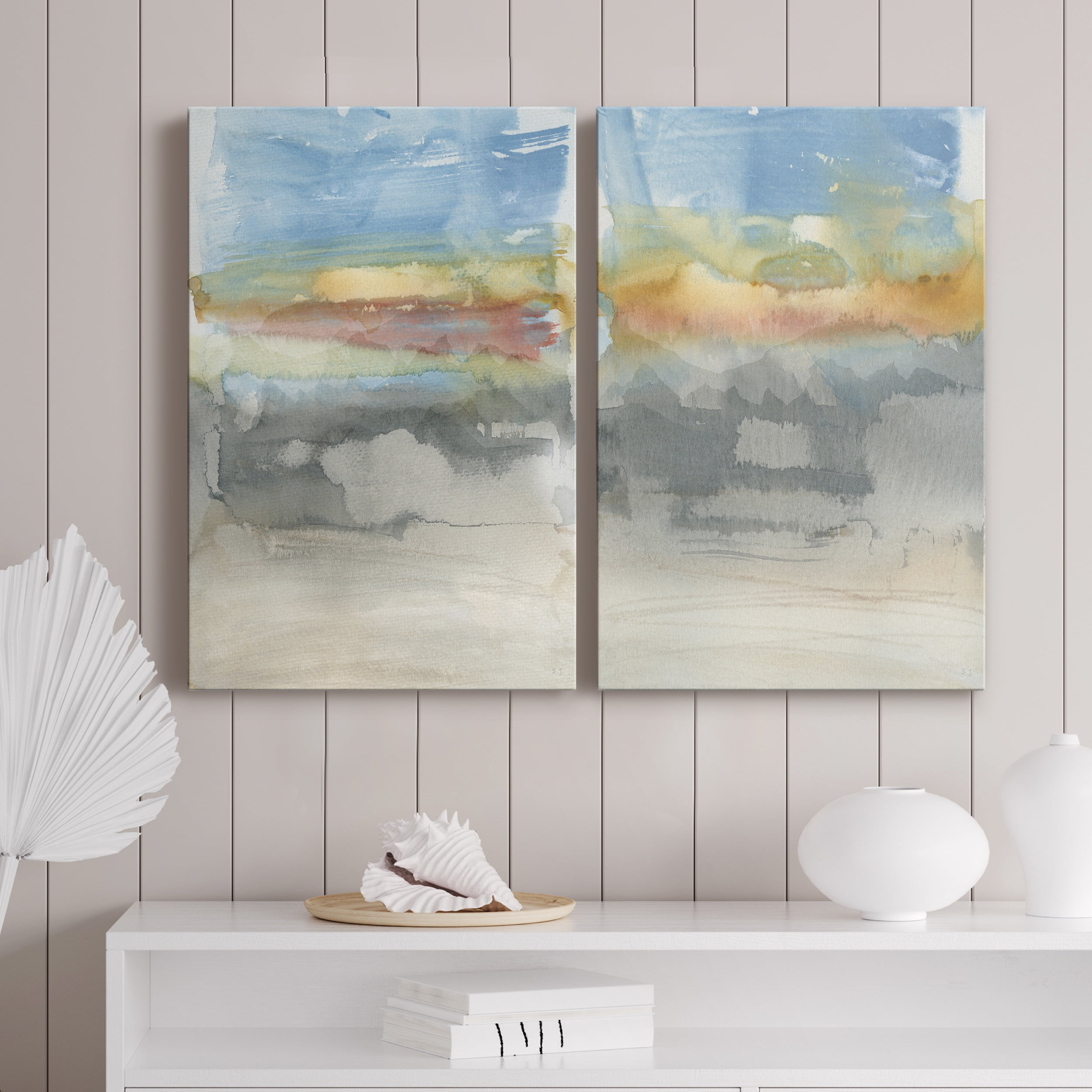 High Desert Sunset I Premium Gallery Wrapped Canvas - Ready to Hang - Set of 2 - 18 x 27 Each