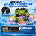 thumbnail image 5 of JoyStone Dinosaur Amphibious Remote Control Car for Water & Land with Water Machine, RC Monster Truck Toys with LED Lights, 360° Spins and Drifting for Boys Girls, Green, 5 of 9