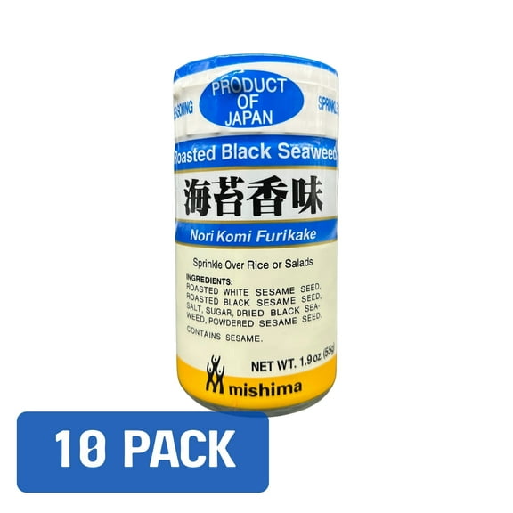 Mishima Foods Furikake Nori Koumi, Seaweed & Sesame Seasoning Bottle, 1.9 oz, 10 pack