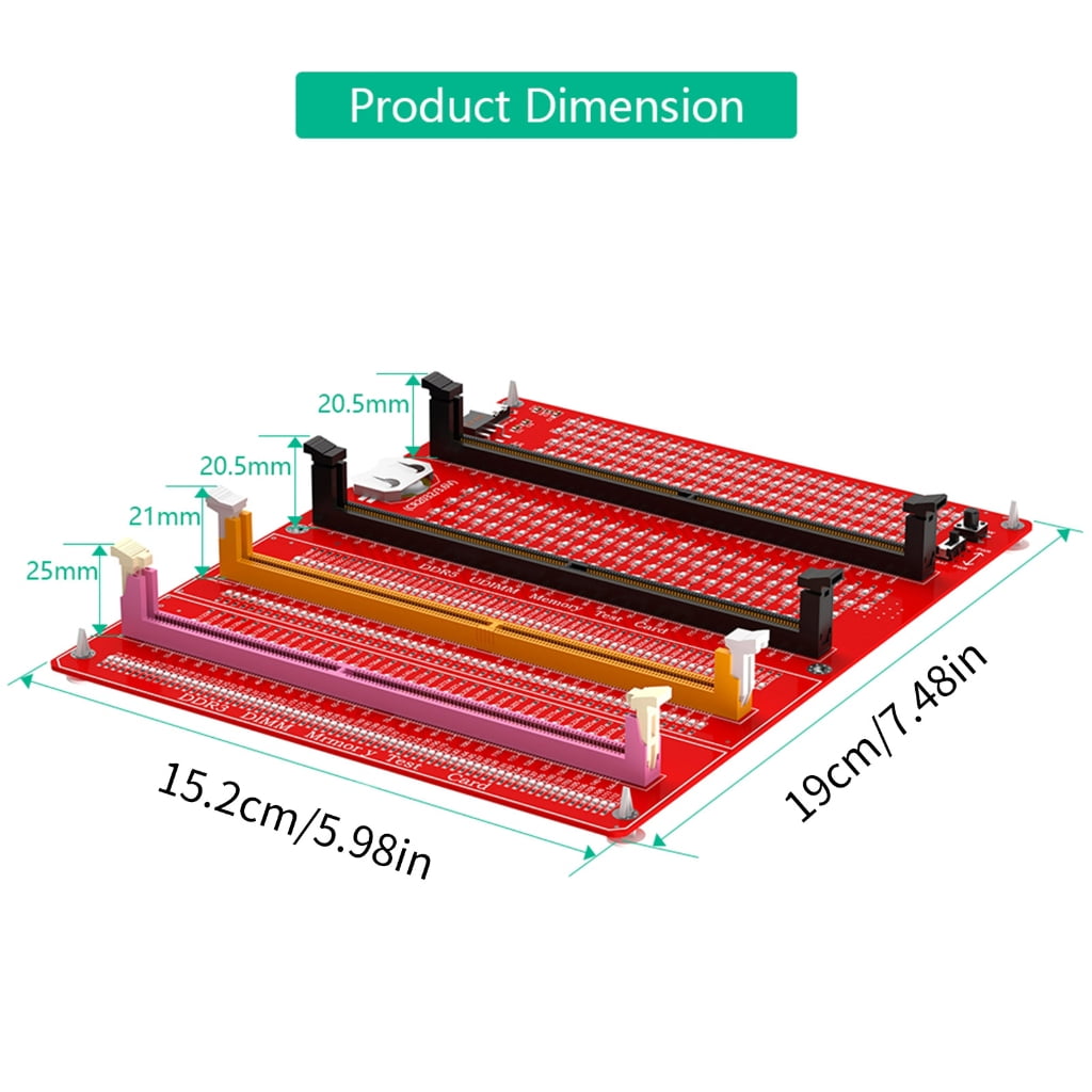 Memory Tester DDR3/DDR4/DDR5 RDIMM/UDIMM Memory Tester with LED Indicator for Fixing Desktop and Server Computers