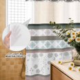 thumbnail image 3 of No Hook Shower Curtain, Grey Stripes Abstract Shower Curtains for Bathroom with See Through Top Window, Geometric Spring Flowers Country Waterproof & Washable Bath Curtain Stand Up Stall 36"x72", 3 of 9