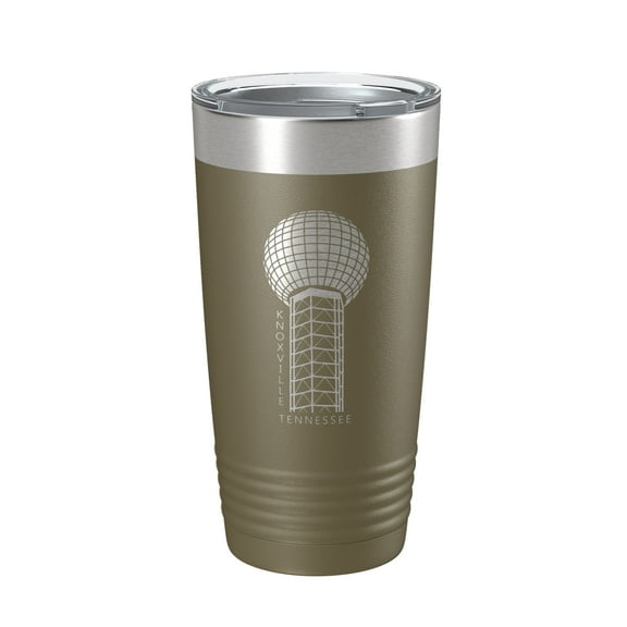 Sunsphere Tumbler Knoxville TN Travel Mug World's Fair Park Insulated Laser Engraved Coffee Cup 20 oz Olive Green