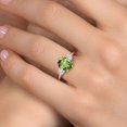 thumbnail image 4 of Gem Stone King 18K Rose Gold Plated Silver Ring Peridot Moissanite (3.26 Cttw), 4 of 7