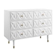 thumbnail image 1 of Geometric Six Drawer White Dresser, 1 of 9