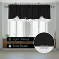 thumbnail image 5 of Woven Trends Two-Tone Window Curtain Valance, Double Layer Short Valance Small Window Curtains for Bathroom Living Room and Kitchen, Black/White, 58" (W) x 14" (L) Valance, 5 of 7