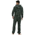 thumbnail image 5 of Men's Hooded Onesie Pajamas Adult One Piece Pjs Zip Up Jumpsuit Warm Full Zipper Long Sleeve Long Pants Thick Thermal Lounge Fuzzy Fleece Fall Winter Sleepwear Dark Green Small, 5 of 5
