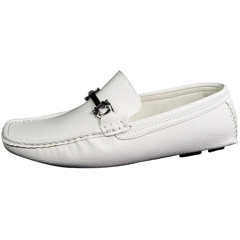 NORTY Brix Mens Loafers Adult Male Driver Mocs Dress Shoes White 9.5 