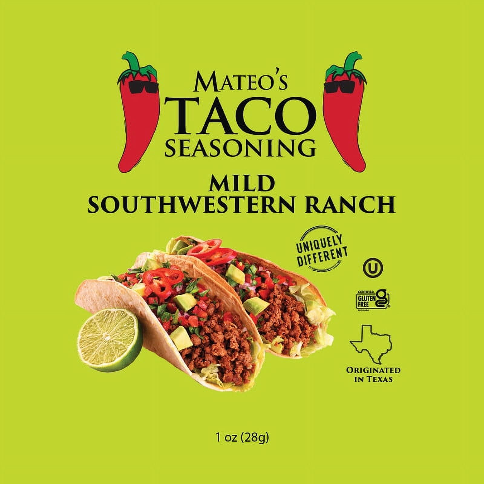 (12 pack) Mateo's Taco Seasoning Mild Southwestern Ranch