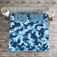 thumbnail image 3 of Ambesonne Camouflage Quilted Bedspread Set 3 Pcs, Blue Toned Design, King Size, Blue Coconut, 3 of 3