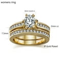thumbnail image 2 of GYVAIN Yellow Gold Plated 1CT CZ Women Wedding Ring Sets Engagement Ring for Woman, 2 of 6