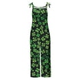 thumbnail image 4 of BLTIBY Bib Overalls for Women Adjustable Straps Jumpsuit St. Patrick's Day Printed Coveralls with Pockets Casual Loose Comfy Pants Green 2 4XL, 4 of 5
