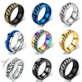 thumbnail image 2 of Cool Stainless Steel Rotatable Men Ring High Quality Anxiety Fidget Multifunctional Spinner Chain Rings Punk Jewelry Club Gift 036 7, 2 of 6