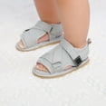 thumbnail image 2 of Penkiiy Baby Spring/summer Comfortable Breathable Mesh Fabric Baby Toddler Flat Soft Soled Children's Sandals Gray for 6-9 Months, 2 of 6