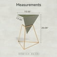 thumbnail image 2 of COZAYH Modern Geometric End Table with Wooden Top and Golden Metal Base, Unique Pyramid Side Table Plant Stand for Office, Living Room, Bedroom, Triangle (Green), 2 of 9