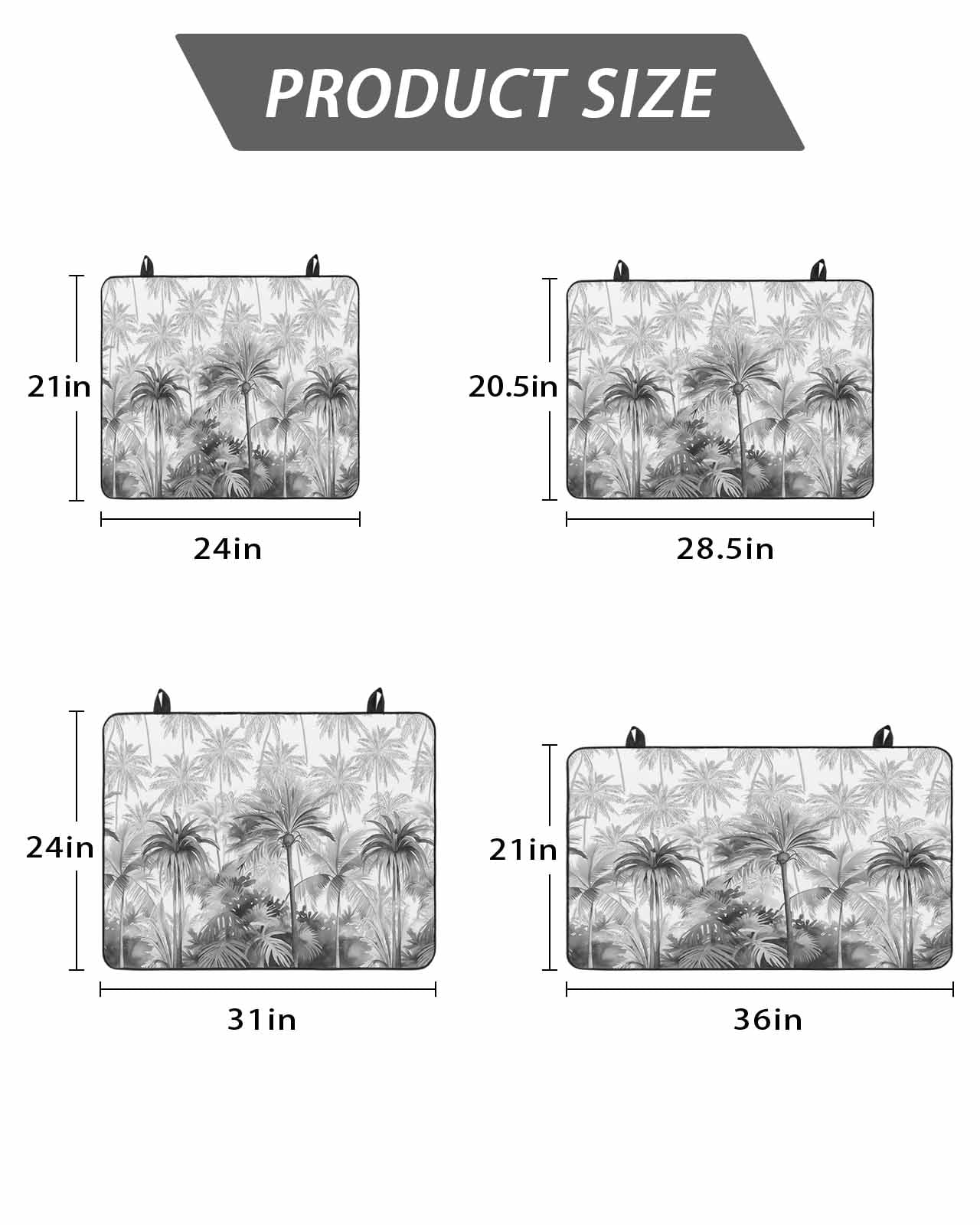 Stove Top Covers for Electric Stove, Summer Tropical Leaves Glass Stovetop Cover Protector, Gray Palm Trees Botanical Induction Cooktop Protector Oven Mat for Kitchen Countertop 31"x24"