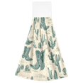 thumbnail image 7 of Haosy 2 Pack Kitchen Wash Cloths with Hanging Loops Absorbent Absorbent Quick Drying Hand Towels, Green Cowboy Boots Cactus Flower, 7 of 7