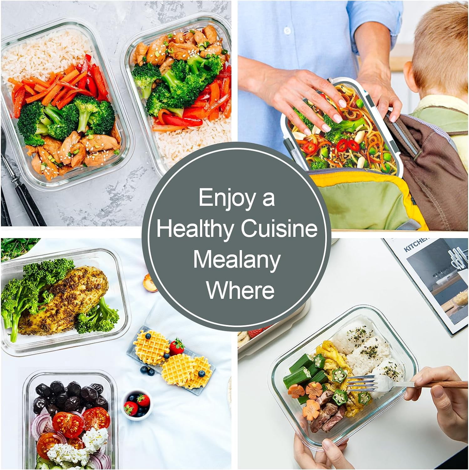 10Pack 22OZ Glass Meal Prep Containers, Airtight Glass Lunch Containers Set, Glass Food Storage Containers with Lids,Exclusive of BPA, for Microwave, Oven, Freezer&Dishwasher Friendly,Green