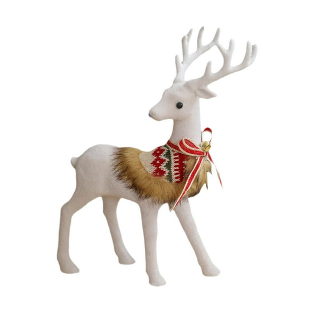 Estatua de alce navideño Figura de alce navideño Adorno de animal de recuerdo Ciervo navideño Mirando hacia atrás Elk