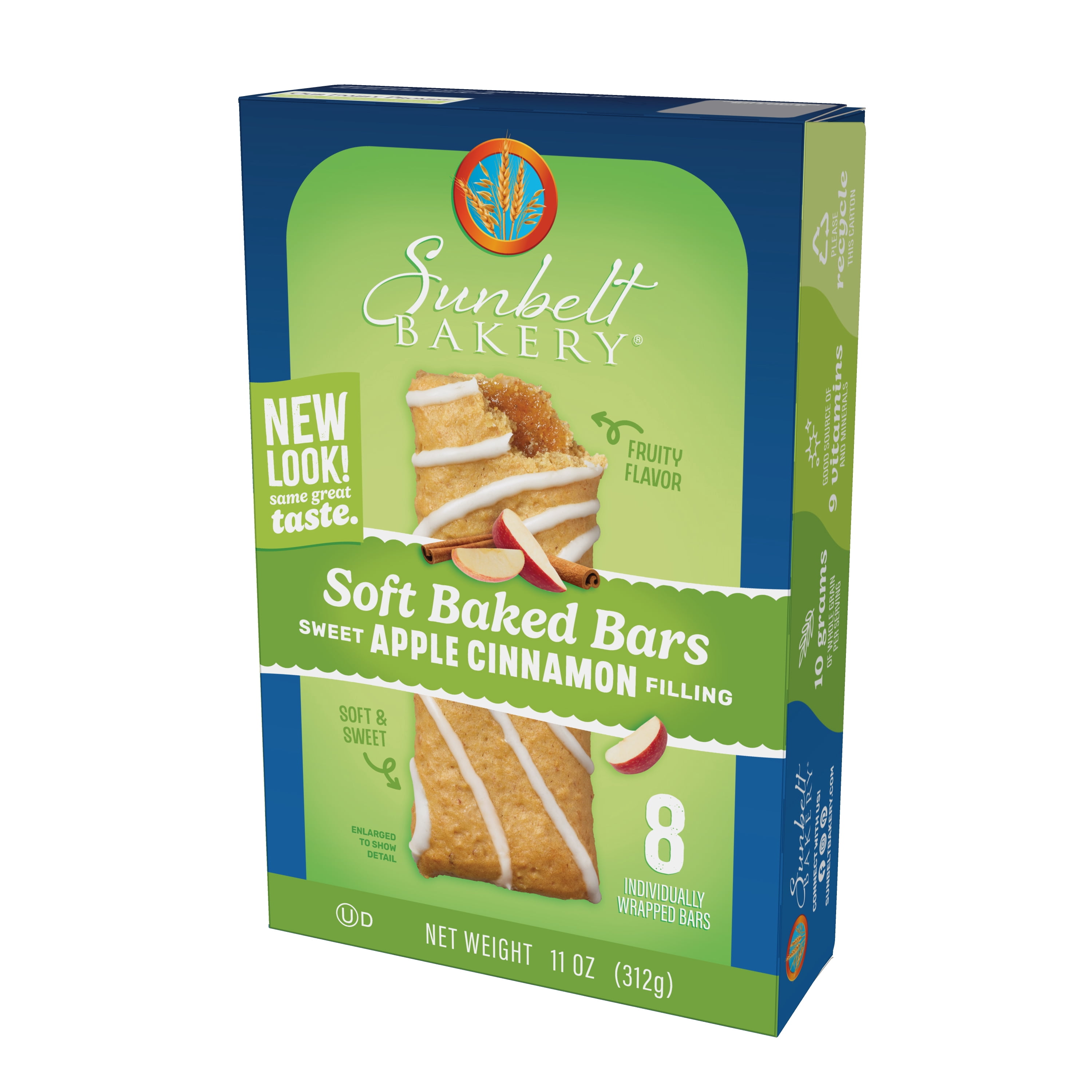 (4 pack) Sunbelt Bakery Soft Baked Bars Apple Cinnamon, 8 Count