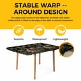thumbnail image 4 of Black Spring Floral Table Cloths for 4 Foot Rectangle Tables, Elegant Pastoral Flowers Birds Retro Art Patio Waterproof Elastic Fitted Tablecloths, Washable Rectangular Table Cover for Camping, 4 of 8