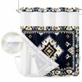 thumbnail image 2 of Navy Blue Boho No Hook Shower Curtain Waterproof, Bathroom Curtains with Snap in Liners and See Through Top Window, Ethnic Art Geometric Southwestern Hotel Style Bathtub Curtains Shower 66"Wx72"L, 2 of 8