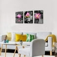 thumbnail image 2 of Canvas Wall Art for living room bathroom Wall Decor for bedroom kitchen artwork Canvas Prints green plant flowers painting 12" x 16" 3 Pieces Modern framed office Home decorations family picture, 2 of 6