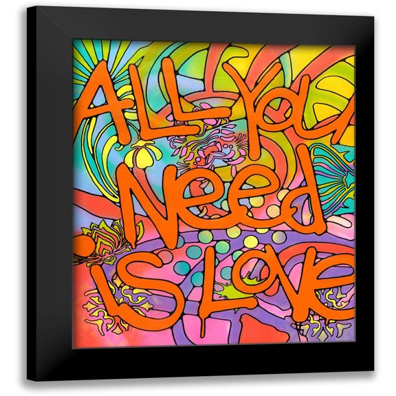 Dean Russo Collection 12x14 Black Modern Framed Museum Art Print Titled - All you need is love