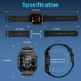 thumbnail image 6 of EIGIIS Smart Watch for Men Smartwatches with Bluetooth Call Function 1.86” HD Military Fitness Trackers Watch with Sleep Monitor Pedometer Step Counter Alarm Black, 6 of 8