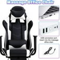 thumbnail image 4 of BIQWBIC Ergonomic Gaming Chair for Teens - Adjustable Game Chair with Headrest, Footrest & Lumbar Support, White, 4 of 5