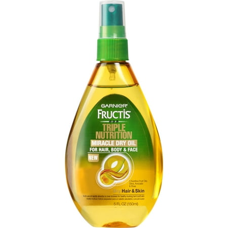 Garnier Fructis Triple Nutrition Miracle Dry Oil for Hair, Body & Face, 5 fl oz