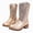 A75-Gold, variant on Little/Big Girls Boots Classic Cowboy Boot Mid Calf Boot for Casual Kids Winter Wear