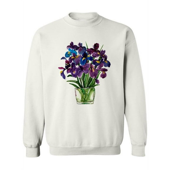 Beautiful Iris Flowers Bouquet Sweatshirt Women -Image by Shutterstock, Female Medium