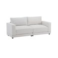 thumbnail image 3 of 81" Soft Fabric Small Loveseat Couch, 2 Seater Sofa with Sturdy Wooden Legs, Comfortable Loveseat with High-Density Foam for Living Room, Beige, 3 of 6