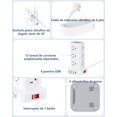 thumbnail image 4 of SMALLRT Torre Regleta Multicontacto con Protector de Sobretensión, 2.98M Extension Electrica Enchufe Plano con 12 Enchufes CA y 4 USB (1 USB C), Conector Multiple para Casa Oficina Dorm Accesorios, 4 of 5
