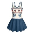 thumbnail image 4 of Tutolipy Strawberry with Bow & Striped Polka Dot Pattern Skirt Sleeveless Bathing Suit, Cute Comfort Girls One Piece Swimsuit with Skirt Bottom for Holiday Summer Size 8-9 Years, 4 of 8