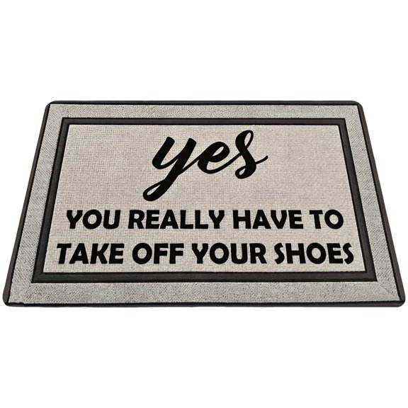 Cartoon Entrance Door Mats, 15.7 x 23.6 in Polyester Fiber Non-Slip Mat for Entryway, Funny Quote Design, Absorbent & Easy Clean Floor Rug, Household Welcome Mat for Hallway, Living Room Home Decor