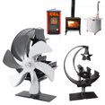 TUMALL Stove Fan 6 Blades Fireplace Fan Heat Powered Fast Wind