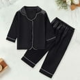thumbnail image 2 of Hjtefg Toddler Boys Girls Long Sleeve Solid Tee Shirt Pants Casual Outfits Smooth Two Piece Set Soft Loungewear for Home Relaxation,Color: 1-Black Size: 3-4 Years, 2 of 8