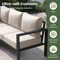 thumbnail image 2 of ELPOSUN 6 Pieces Patio Furniture Sets with 6" Thick Olefin Cushions, Metal Outdoor Sectional Furniture L Shape Patio Conversation Sets for Garden, Backyard, Black Frame, Beige, 2 of 9