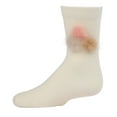 thumbnail image 2 of MeMoi Fluffy Trio Pom-Pom Cotton Blend Crew Socks - Girls - Female, 10, Winter White, 2 of 3