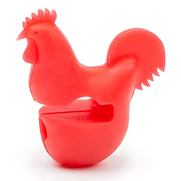Fox Run Silicone Rooster Pot Clip Spoon Rest - Red