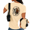 Apricot, variant on Women's Autumn Vintage Lady Circle Frame Rib Skeleton Mixed Bloom Sunflower Dual Side Floral Sketch Graphic Short Sleeve T-Shirts white Tops