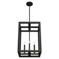 thumbnail image 6 of Hunter - Squire Manor 4-light Matte Black, Medium Size Pendant Light, Dimmable, Modern Style, Rectangle Shaped, for Bedrooms, Dining, Living Rooms - 19086, 6 of 9