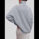 thumbnail image 5 of Suéteres de Cuello Alto para Mujer, Corte Holgado, para Otoño e Invierno. Gris Plata L, 5 of 9
