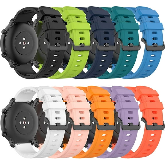 MYKOMI Band for Amazfit Bip 5, Soft Silicone Replacement Band for Amazfit GTR 4/ GTR 3/ GTR 3 Pro/GTR 2/ GTR 2e/ GTR 47mm/ Stratos 3 Smartwatch (No Tracker, Replacement Bands Only)